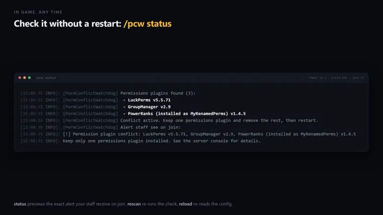 pcw status: /pcw status incl. the staff-alert preview