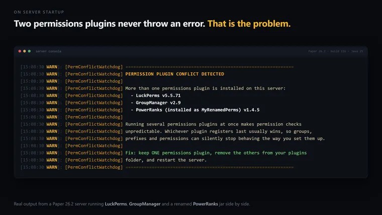 Console Warning: The full startup warning, stock settings